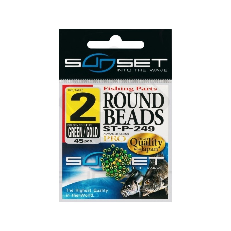 PERLES RONDES SUNSET ROUND BEADS N2 GRE-GOL