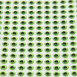Yeux 3D - Chartreuse - 6mm - 180 pcs YEU731 pour LEURRES ou TETES PLOMBEES