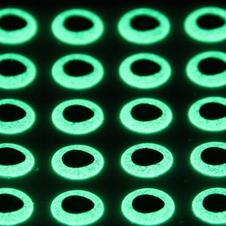 Yeux 3D - Phosphorescent - 7mm - 55 pcs pour LEURRES, MOUCHES ou TETES PLOMBEES