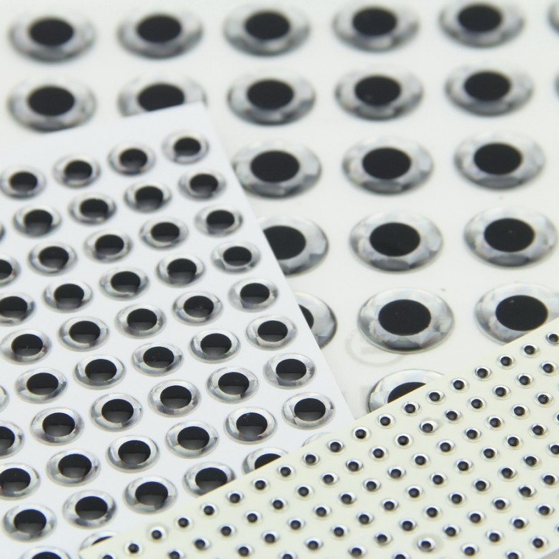 Yeux 3D - Argent - 6mm - 140 pcs YEU710 pour LEURRES ou TETES PLOMBEES