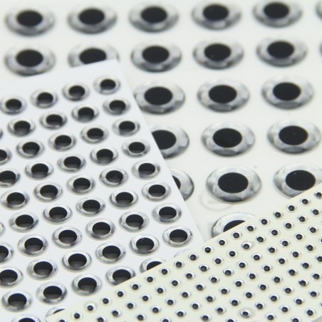 Yeux 3D - Argent - 6mm - 140 pcs YEU710 pour LEURRES ou TETES PLOMBEES
