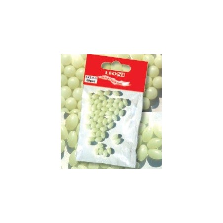 PERLES LEONI PHOSPHORESCENTES OVALES N 4 - en stock - Perles