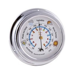 Baromètre - Chromé 145 mm - Fond Couleurs - en stock - Horloge et Baromètre