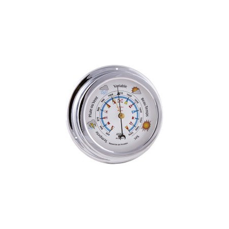 Baromètre - Chromé 145 mm - Fond Couleurs - en stock - Horloge et Baromètre