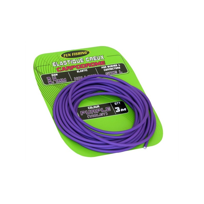 Elastique Creux - 2,4mm - Violet - 3m - FUN FISHING