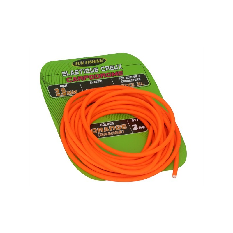 Elastique Creux - 2,6mm - Orange - 3m - FUN FISHING