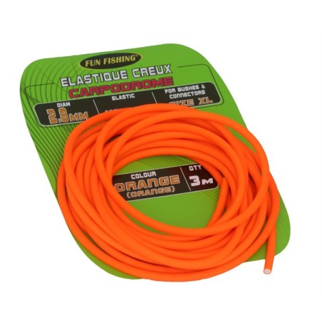 Elastique Creux - 2,6mm - Orange - 3m - FUN FISHING