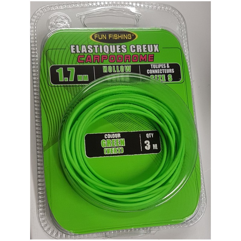 Elastique Creux - 1,0mm - Vert - 3m - FUN FISHING ---