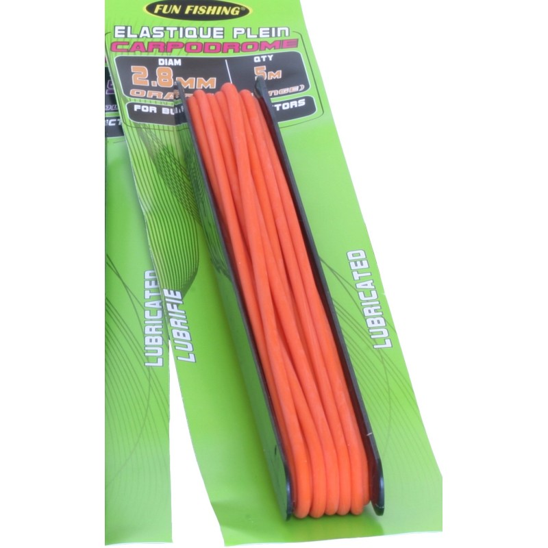 Elastique Plein - 6m - 2,8mm - Orange - FUN FISHING