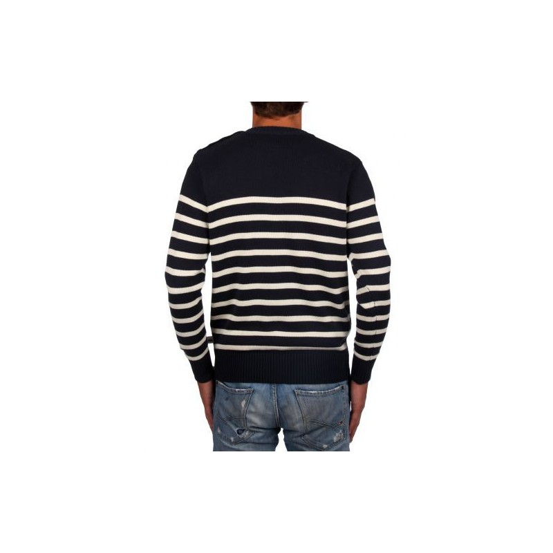 Pull Marin Rayé écru Harris Wilson - Neuf Avec étiquettes - Taille 2XL