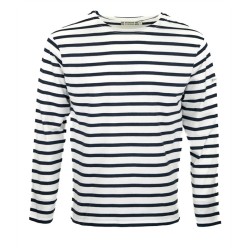 MARINIERE PECHEUR FEMME MANCHES LONGUES BLANC/MARINE T.XL