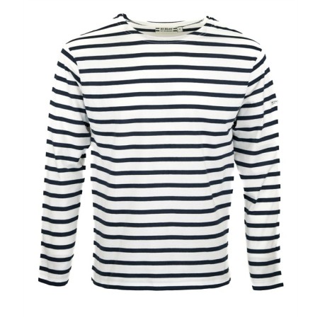 MARINIERE PECHEUR FEMME MANCHES LONGUES BLANC/MARINE T.XXL