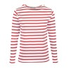 MARINIERE PECHEUR FEMME MANCHES LONGUES BLANC/ROUGE T.XS