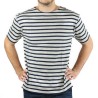 MARINIERE PECHEUR HOMME MANCHES COURTES BLANC/MARINE T.XXL