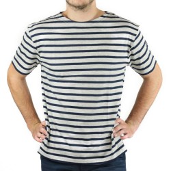 MARINIERE REGATE HOMME MANCHES COURTES BLANC/MARINE T.M