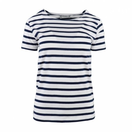 MARINIERE PECHEUR FEMME MANCHES COURTES BLANC/MARINE T.XL