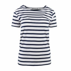 MARINIERE REGATE FEMME MANCHES COURTES BLANC/MARINE T.L