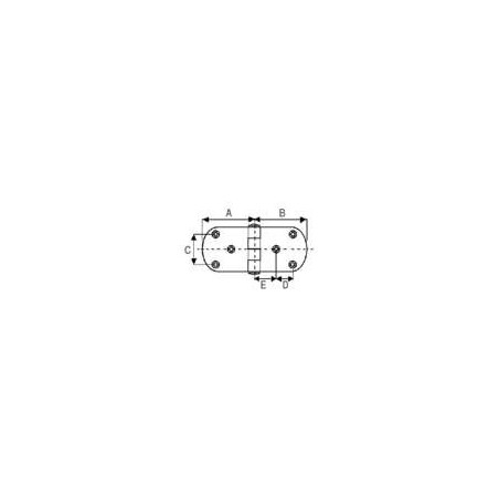 2 CHARNIERES RONDES INOX 84/30 MM