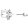 2 CHARNIERES DEPORTEES HEXAG INOX 63/40 MM