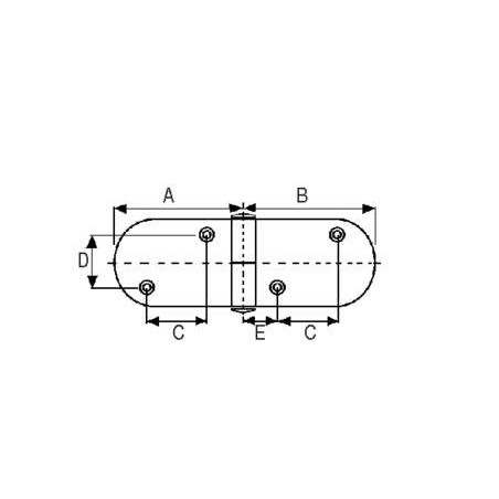 2 CHARNIERES RONDES INOX 78/20 MM