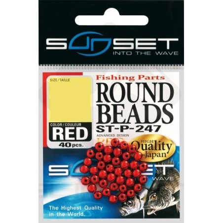 PERLES SUNSET ROUND BEADS RED N2 ROUGE ---ndd