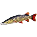 COUSSIN PELUCHE POISSON BROCHET PIKE XL 110 CM