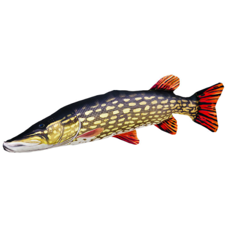 COUSSIN PELUCHE POISSON BROCHET PIKE XL 110 CM