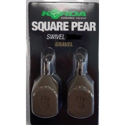 Plombs KORDA Square Pear Swivel 5 oz - 120 grs Blister (2 pcs)  GRAVEL ---ntt