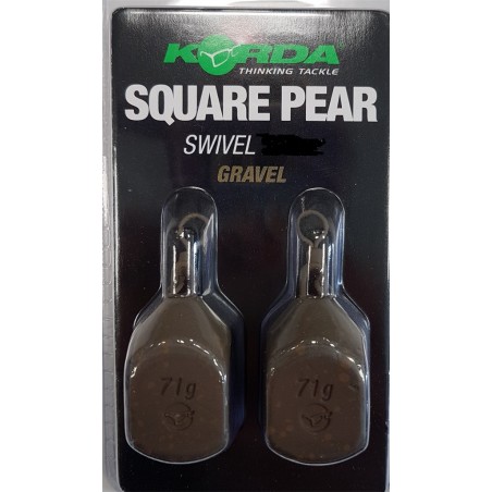 Plombs KORDA Square Pear Swivel 4 oz - 112 grs Blister (2 pcs) GRAVEL ---ntt