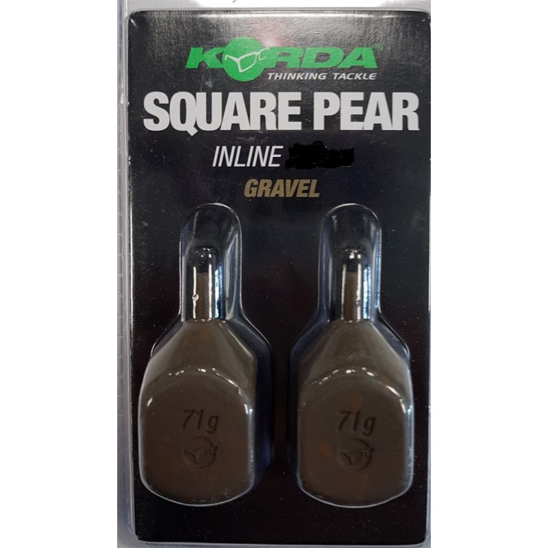 Plombs KORDA Square Pear Inline 5 oz - 120 grs Blister (2 pcs) GRAVEL