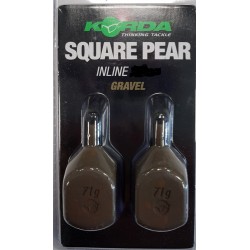 Plombs KORDA Square Pear Inline 4 oz - 112 grs Blister (2 pcs) GRAVEL