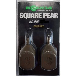 Plombs KORDA Square Pear Inline 3.5 oz - 98 grs Blister (2 pcs)  GRAVEL