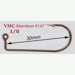 HAMECONS VMC ABERDEEN 9147 BZ X100 N1/0 - en stock - Hamecons Jig Moule barbarian