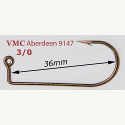 HAMECONS VMC ABERDEEN 9147 BZ N3/0 Boite de 100 - en stock - Hamecons Jig Moule barbarian