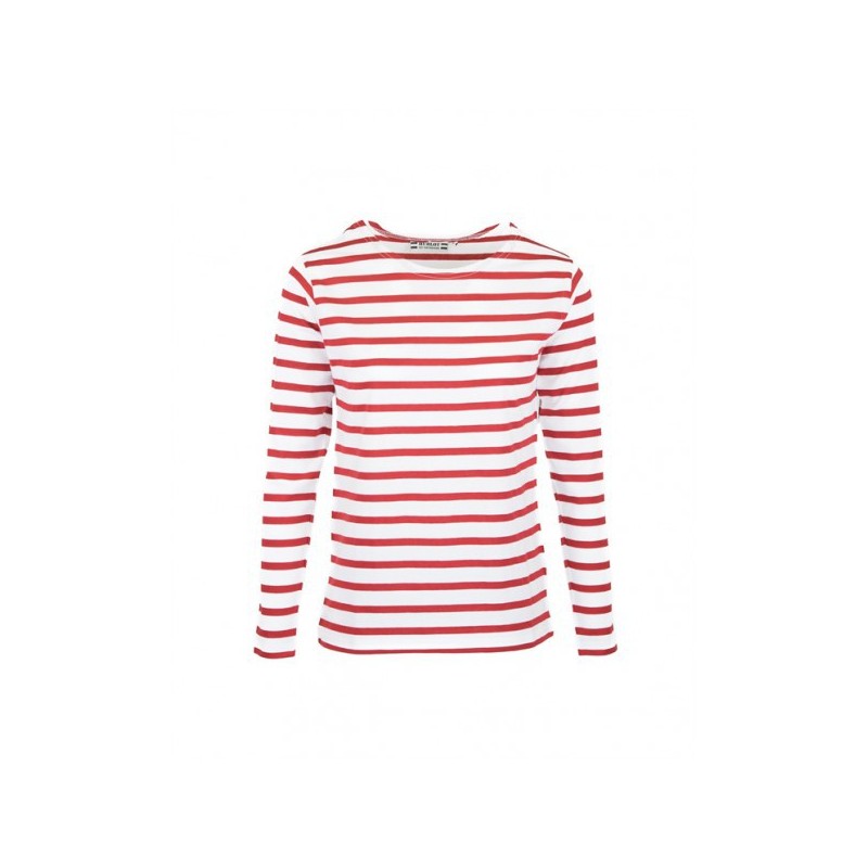 MARINIERE PECHEUR HOMME MANCHES LONGUES BLANC/ROUGE T.XL