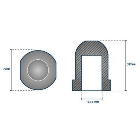 ANODE EMBOUT ARBRE D28-34MM ---NDD