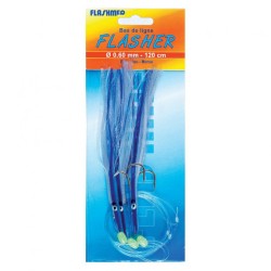 BAS DE LIGNE FLASHER 3 HAM 4/0 ROUGE BLANC - 60/100 