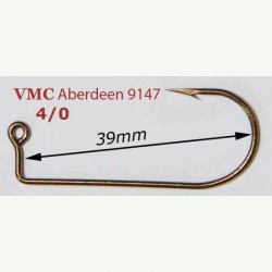 HAMECONS VMC ABERDEEN 9147 BZ X100 N4/0 - en stock - Hamecons Jig Moule barbarian