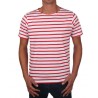 MARINIERE REGATE HOMME MANCHES COURTES BLANC/ROUGE T.XXL