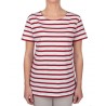 MARINIERE REGATE FEMME MANCHES COURTES BLANC/ROUGE T.XS