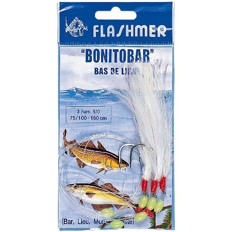 BAS DE LIGNE  FLASHMER BONITOBAR 3 5-0BLANCHE