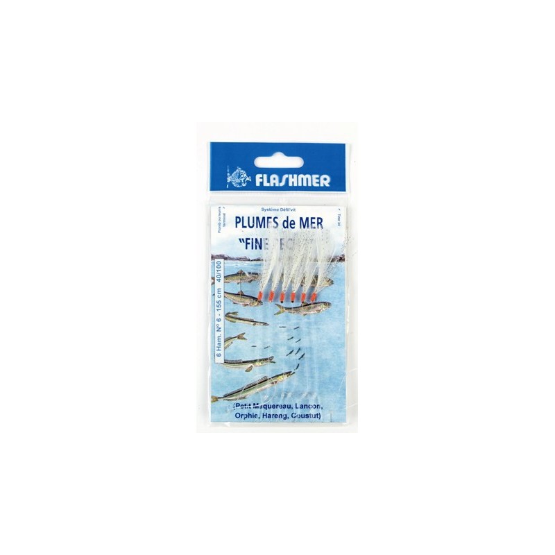 BAS DE LIGNE  FLASHMER FINE PECHE FILAMENTS 6 HAMECONS N° 6 COULEUR