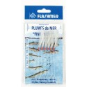 BAS DE LIGNE  FLASHMER FINE PECHE FILAMENTS 6 HAMECONS N° 6 BLANCHE