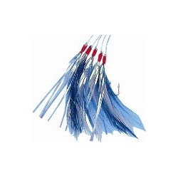 BAS DE LIGNE  FLASHMER PLUME FILAMENTS 5 HAMECONS 2-O BLEUE - en stock - Jeu de Plumes