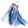 BAS DE LIGNE  FLASHMER PLUME FILAMENTS 5 HAMECONS 2-O BLEUE - en stock - Jeu de Plumes