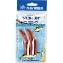 BAS DE LIGNE  FLASHMER SPECIAL LIEU 5 HAMECONS 2-O ROUGE-BLANC 