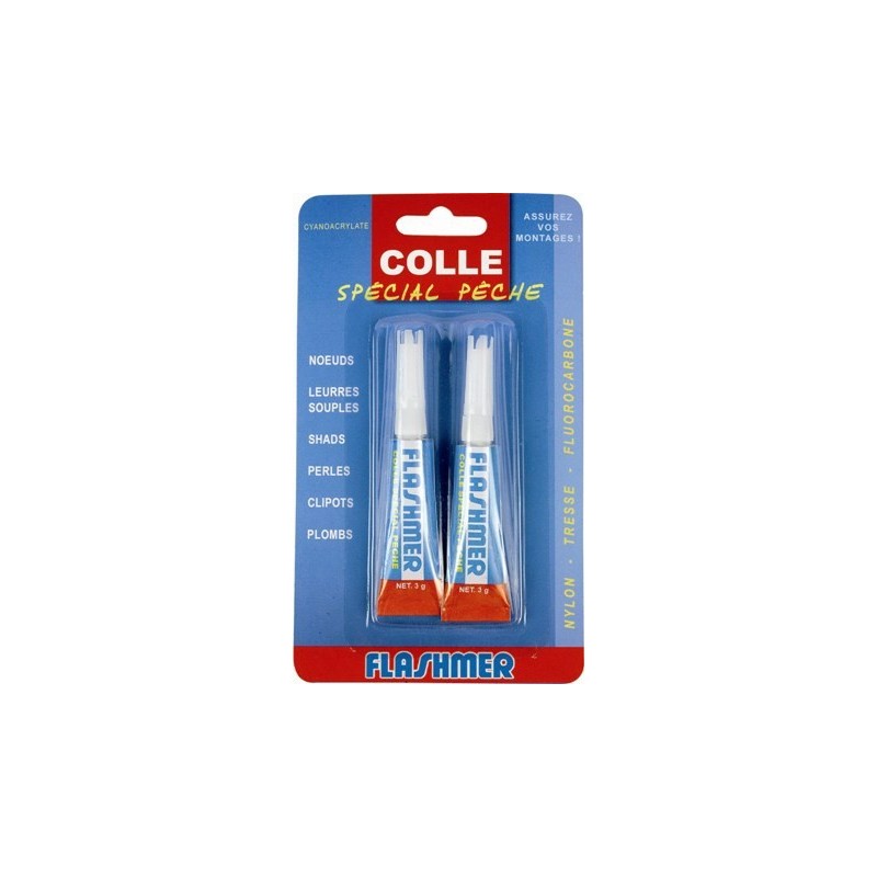 BLISTER 2 TUBES DE COLLE FLASHMER 3 g - en stock - Colle pour leurres