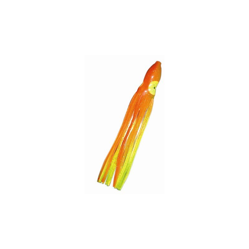 BAS DE LIGNE  FLASHMER POCH. 5 OCTOPUS BAIT 12 cm JAUNE-ORANGE