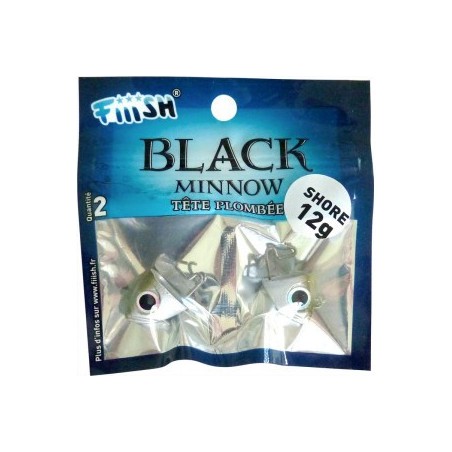 2 têtes plombées FIIISH kaki - Shore 12g Black Minnow 120