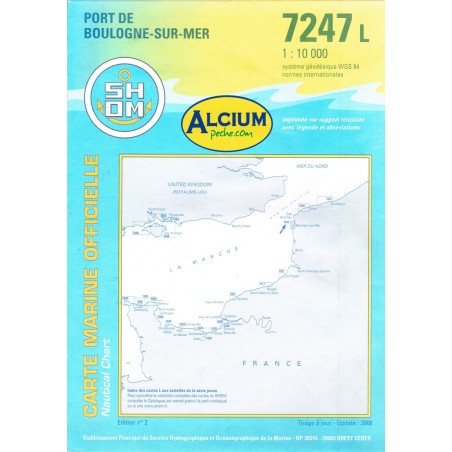 CARTE MARINE SHOM 7247 L PORT DE BOULOGNE SUR MER - en stock - Carte Marine